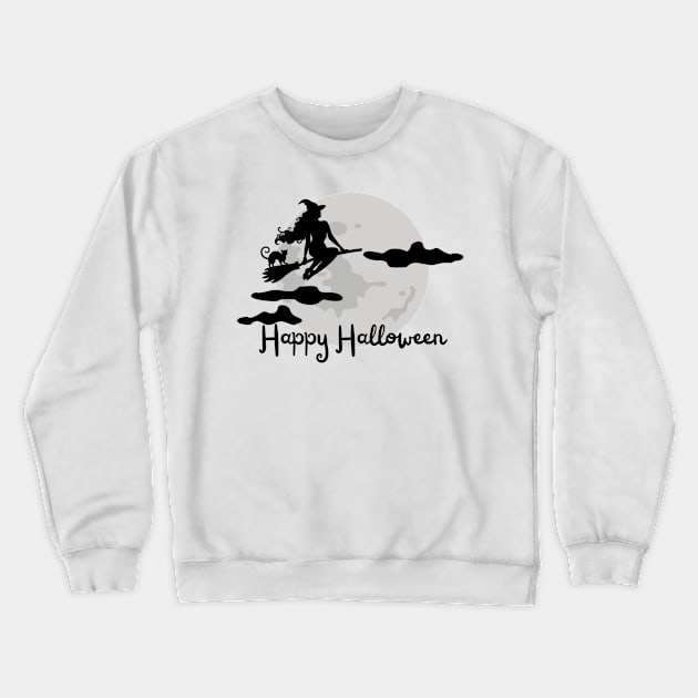 Happy Halloween with Witch Crewneck Sweatshirt by The Wonder View